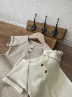 【66-90】ロンパース ベビー 半袖 前向き ボタン付き - 画像 (13)