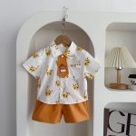 【73-100】セットアップ キリン柄 可愛い ベビー服 - 画像 (6)