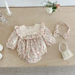 【66-140】ロンパース or ワンピース ベビー 女の子 小花柄 - 画像 (9)