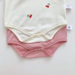 【66-90】ベビー 女の子 可愛い チェリー柄 半袖 ロンパース - 画像 (7)