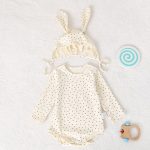 【66-90】ロンパース&帽子 ウサギ 星柄 可愛い 肌触り良い ベビー服 - 画像 (8)