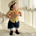 【73-100】セットアップ ブルー クマ柄 可愛い子供服 - 画像 (5)
