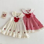 【73-120】ワンピース 蝶結び付き ノースリーブ 女の子 おしゃれ - 画像 (4)