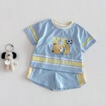 【73-120】セットアップ サッカーロゴ カジュアル 子供服 - 画像 (3)