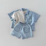 【73-100】デニム二点セット シンプル カジュアル ルーズ セットアップ - 画像 (9)