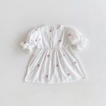 【66-110】ロンパースorワンピース フラワー柄 ホワイト 姉妹服 - 画像 (10)