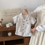 【80-120】セットアップ ストライプ グレー カジュアル 子供服 - 画像 (6)