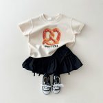 【90-150】半袖Tシャツ 韓国風 フードプリント 可愛い - 画像 (7)