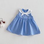 【73-120】ワンピースorシャツorスカート 可愛い ブルー チェック - 画像 (4)