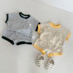 【73-110】セットアップ ボーダー Tシャツ&ショートパンツ - 画像 (3)