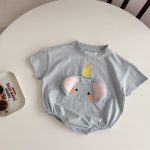 【66-100】ロンパース 可愛い ゾウ柄 ベビー服 - 画像 (6)