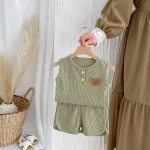 【80-130】セットアップ キッズ 男の子 熊柄 通気性抜群 - 画像 (9)