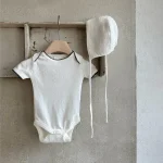 【66-90】ロンパース ベビー 半袖 無地 通気性抜群 肌触り良い - 画像 (7)