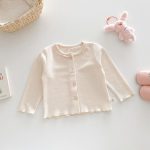 【73-120】カーディガンorデニムパンツ 柔らか クリーム シンプル - 画像 (9)