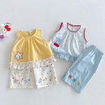【73-120】セットアップ チェリー/スター柄 可愛い 女の子 - 画像 (6)
