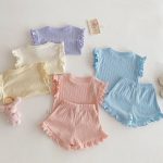 【73-120】セットアップ パステルカラー リブ 女の子 - 画像 (9)