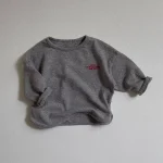 【73-100】ベビー 英字プリント ナチュラル 長袖Tシャツ - 画像 (4)