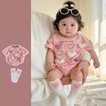 【66-90】ロンパース ハート 可愛い おしゃれ 赤ちゃん - 画像 (3)