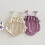 【66-90】キャミロンパース ふわふわ シンプル ベビー服 - 画像 (2)