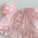 【73-120】トップス パフスリーブ ストライプ 可愛い おしゃれ 女の子 - 画像 (15)