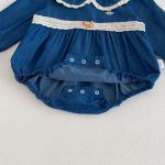 【66-90】ロンパース デニム レース 可愛い ベビー服 - 画像 (9)