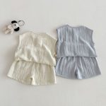 【73-110】セットアップ ペット柄 ノースリーブ 着心地良い 子供服 - 画像 (12)