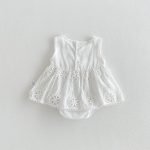 【73-110】ロンパース 蝶結び ホワイト シンプル 女の子 - 画像 (7)