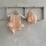 【66-90】水着 帽子付き フリル シンプル - 画像 (9)