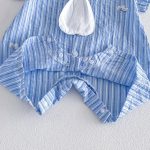【66-90】ロンパース ストライプ ブルー ベビー服 - 画像 (8)