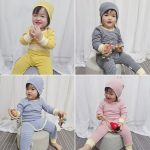 【66-90】ロンパース&レギンス&帽子 ボーダー 肌触り良い シンプル カラフル ベビー服 - 画像 (15)