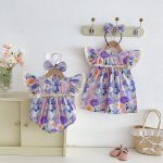 【66-140】ロンパース or ワンピース ベビー 女の子 フリルワッフル - 画像 (6)