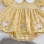 【66-90】ロンパース アヒル チェック 可愛い ベビー服 - 画像 (12)