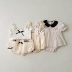 【66-90】ロンパース ドット 蝶結び 可愛い ベビー服 - 画像 (6)