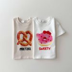 【90-150】半袖Tシャツ 韓国風 フードプリント 可愛い