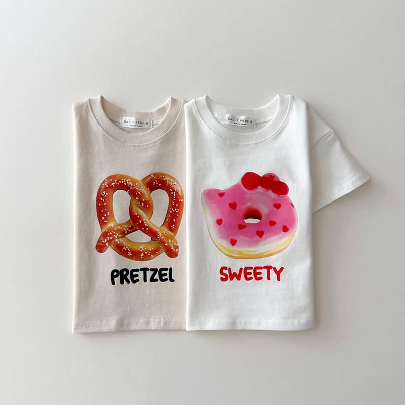 735be11f7178c3a6bdd3b5d5dc01f266.jpg 【90-150】半袖Tシャツ 韓国風 フードプリント 可愛い - 画像 (1)