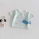 【73-110】Tシャツ 可愛い ボーダー トップス - 画像 (5)