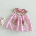 【66-110】ロンパースorワンピース スイカ ノースリーブ 姉妹服 - 画像 (6)
