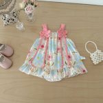 【66-90】キャミロンパース ピンク フラワー 可愛い 女の子 - 画像 (6)