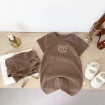 【66-90】ロンパース 半袖くま ワッペン ワッフル ベビー服 - 画像 (12)