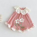 【73-120】ワンピース フリル襟 花柄 可愛い - 画像 (5)