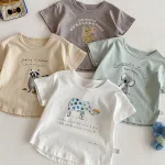 【90-130】Tシャツ 男女兼用 動物柄 プリント - 画像 (3)