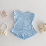 【73-120】セットアップ パステルカラー リブ 女の子 - 画像 (7)