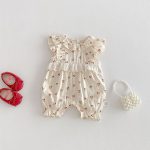 【66-90】オールインワン チェリー柄 フリル 可愛い ベビー服 - 画像 (8)