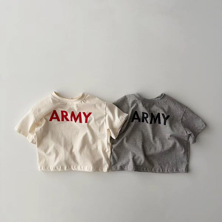 7a126274b061d924021a3cd734283231_750x.jpeg 【73-100】半袖Tシャツ ベビー 韓国風 英字柄 - 画像 (1)