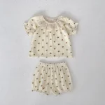 【73-110】ロンパース or ワンピース ベビー 女の子 ハート柄 - 画像 (9)