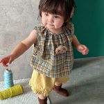 【73-110】セットアップ レトロ チェック 可愛い ベビー服 - 画像 (7)