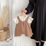 【73-100】サロペット ナチュラル 柔らかい シンプル ベビー服 - 画像 (10)