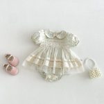 【66-90】ロンパース グリーン 花 プリンセス おしゃれ 女の子