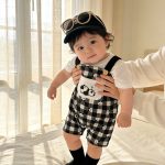 【66-100】セットアップ 可愛い パンダ サロペット&シャツ - 画像 (14)