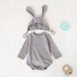 【66-90】ロンパース&帽子 ウサギ 星柄 可愛い 肌触り良い ベビー服 - 画像 (10)